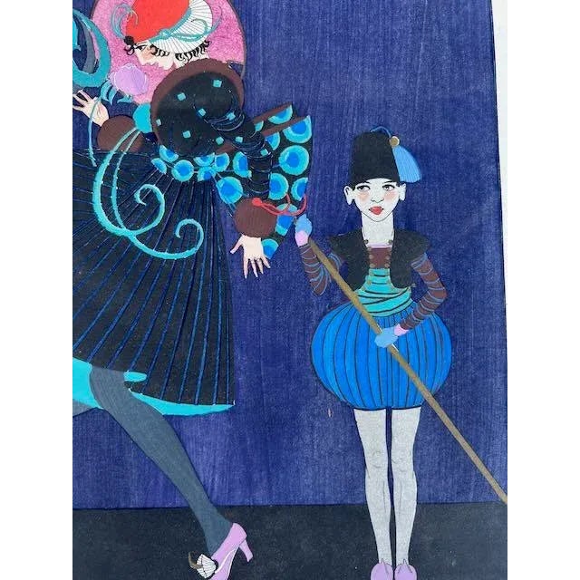 Art Deco Les Danseuses (The Dancers) - Hand Colored Lithograph in the Style of George Barbier For Sale - Image 3 of 7
