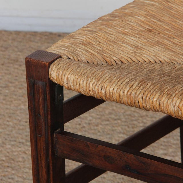 Vintage French Oak Straw-Seated Chairs, 1950, Set of 6 For Sale - Image 11 of 12