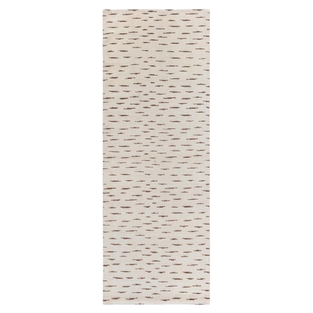 Modern Wool and Leather Runner by Doris Leslie Blau For Sale