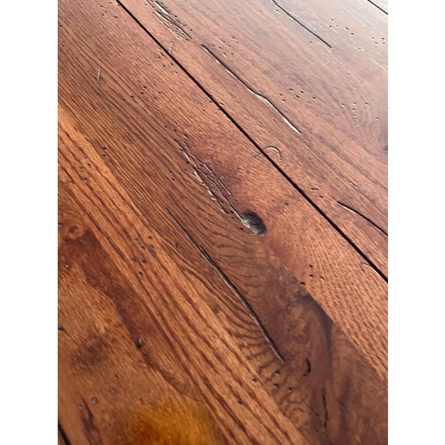 Broyhill Attic Heirloom Rustic Oak Farmhouse Dining Table For Sale In New York - Image 6 of 7