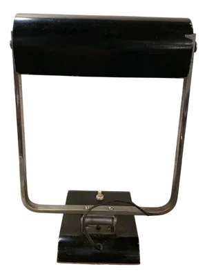 Italian Ministerial Lamp in Tin with Chrome Stems, 1940s