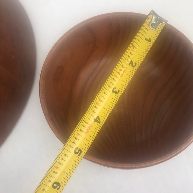 Vintage Wooden Salad Bowl Set - 9pcs For Sale - Image 12 of 14