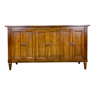 Mid Century Regency Walnut Sideboard / Credenza / Room Divider For Sale