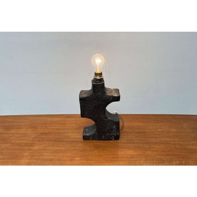 Brown Mid-Century Studio Pottery Brutalist Table Lamp, 1960s For Sale - Image 8 of 18