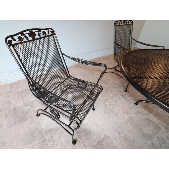 Vintage Russel Woodard "Primrose" Wrought Iron Family Patio, 7 Pieces For Sale - Image 9 of 18