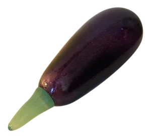 Vintage Kosta Boda Frutteria Series Signed & Numbered by Gunnel Sahlin Hand-Blown Glass Eggplant