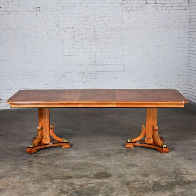 Brown 1995 Biedermeier Neoclassic Revival & Empire Style Thomasville Grand Classics Maple Extension Dining Table W/2 Leaves For Sale - Image 8 of 12