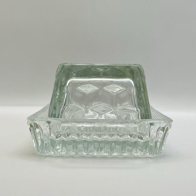 Transparent Vintage Pressed Glass Butter Dish For Sale - Image 8 of 11