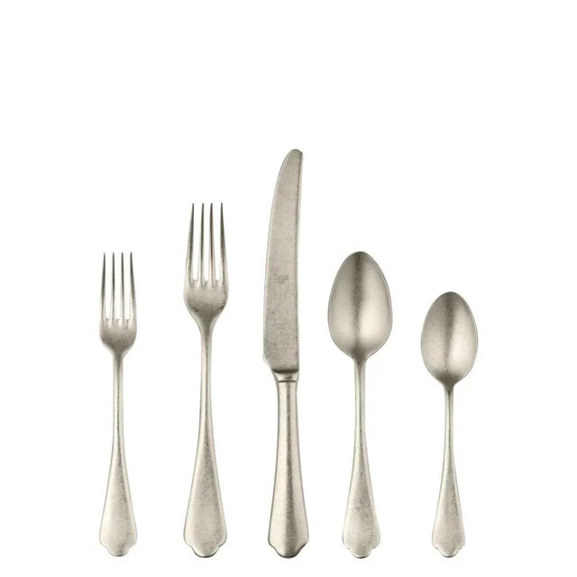Contemporary Mepra Dolce Vita 5-Piece Flatware Set, Pewter Champagne For Sale - Image 3 of 3