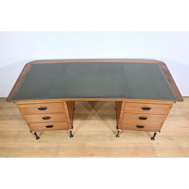 Wood Mahogany Architects Desk, 1970s For Sale - Image 7 of 18