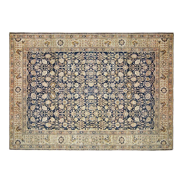 Antique Persian Tabriz Oriental Carpet in Room Size with Repeating Design For Sale