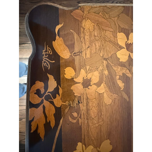 Late 19th Century Emile Galle Two Tier Art Nouveau Walnut Table For Sale - Image 10 of 11