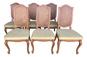 American of Martinsville French Provincial Cane Back Dining Chairs - A Set of 6