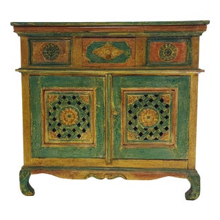 Indian Cabinet with Carvings, 1950s For Sale