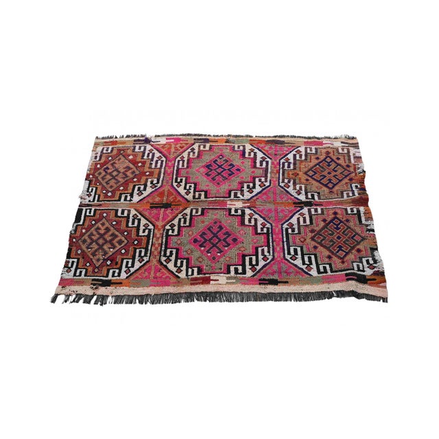 Vintage Small Embroidered Kilim Rug - 2`7″ X 4`3″ For Sale - Image 4 of 6