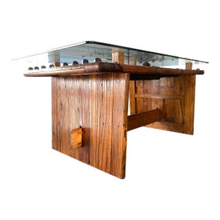 Faux Chinese Temple Gate Executive Desk For Sale
