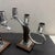 A Pair of 1940s Art Deco Fruit Wood and Chromed Metal French Candelabras For Sale - Image 9 of 10