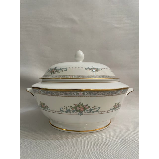 1990’s Mikasa Bone China “Bridal Bouquet” Covered Serve Bowl For Sale - Image 10 of 10