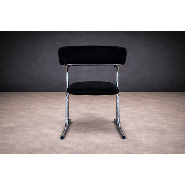 Set of Five Armchairs in Chrome and Black Fabric, Pozza Moveis, 1960s - Lot 165A For Sale - Image 13 of 17