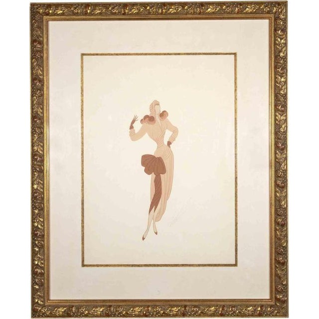 1950s Erté, Tomorrow Afternoon, 1951, Gouache on Paper, Framed For Sale - Image 5 of 5