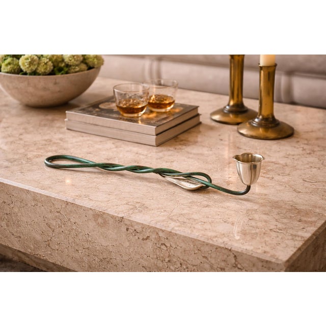 Striking and sculptural candle snuffer designed and handcrafted in Taxco, Mexico by renowned Mexican silversmith Emilia...