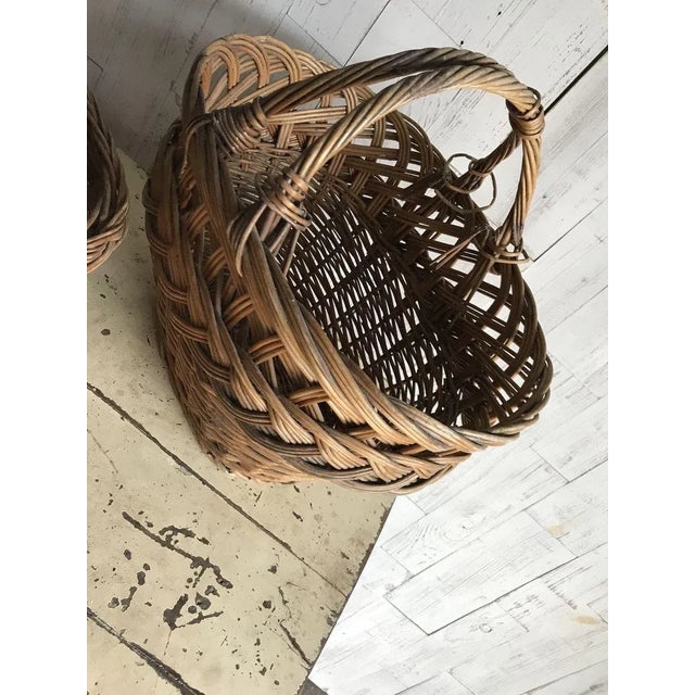 Brown Wicker Baskets, 1960s, Set of 2 For Sale - Image 8 of 12