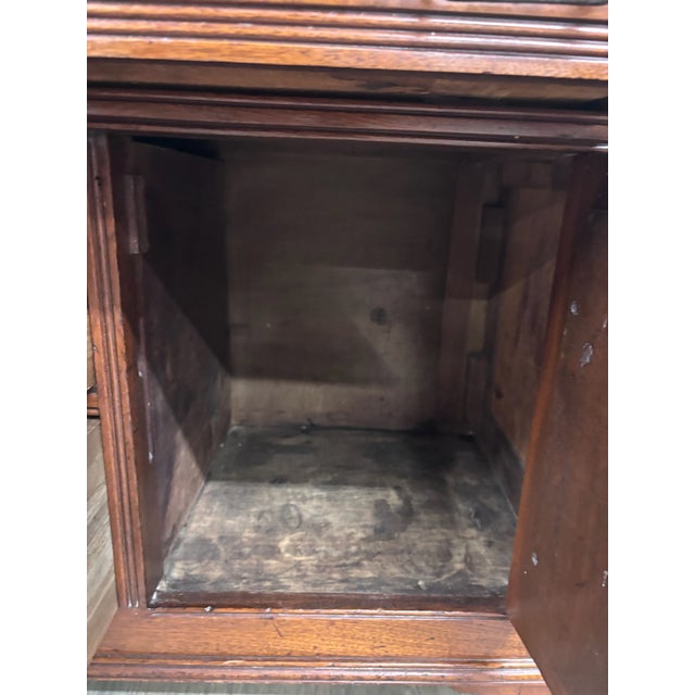 Antique Victorian Eastlake Walnut Marble Top Knapp Joint Washstand For Sale - Image 11 of 15