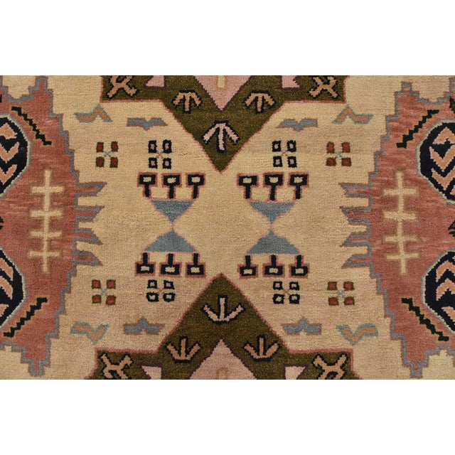 Heriz Rug 5’11” X 8’6” Ivory Wool Vintage Tribal Hand-Knotted Oriental Carpet For Sale - Image 10 of 15