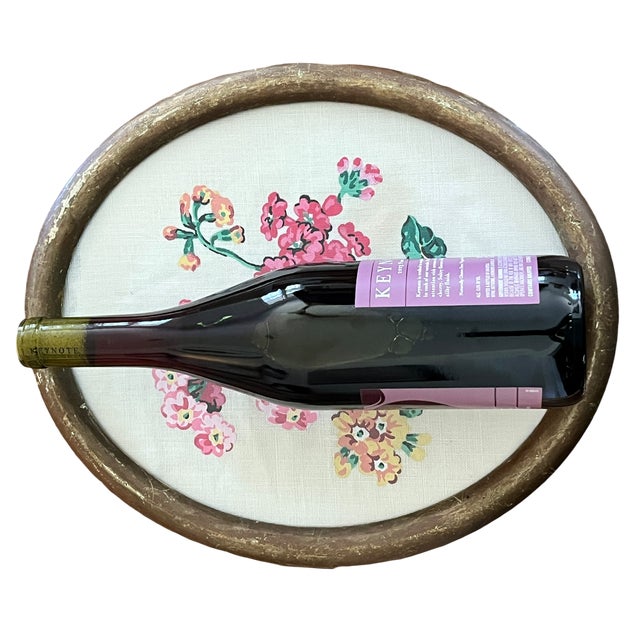 Late 19th Century Antique Oval Framed Hand-Painted Geranium Study on Linen For Sale - Image 5 of 10