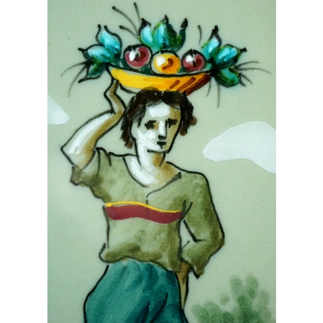 Blue Art Deco Majolica Tiles by Elso Sora for Ama Pesaro, Italy, 1950s, Set of 2 For Sale - Image 8 of 18