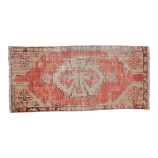 Vintage Distressed Fragment Oushak Rug Runner - 2' X 4'2" For Sale