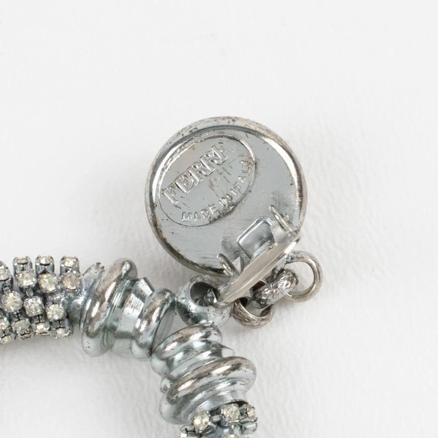 Gianfranco Ferre Crystal Jeweled Clip Earrings For Sale In Atlanta - Image 6 of 8