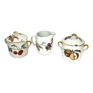 Royal Worcester Evesham Condiment Server, Creamer - Set of 3
