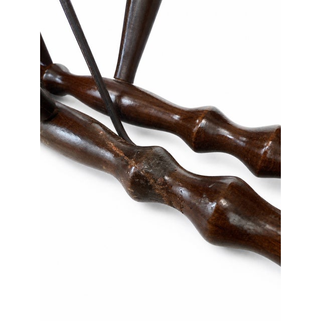 Wood Mid-Century Modern Italian Ebonized Wood Folding Accordion Magazine Rack, 1950s For Sale - Image 7 of 10