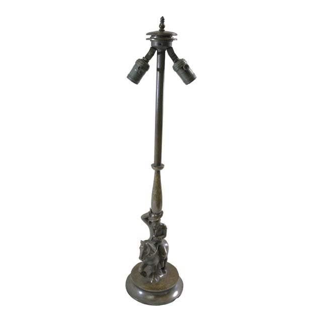 Art Deco Art Nouveau Original Lamp Bronze Base Circa 1920s For Sale