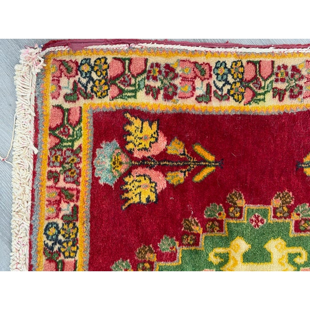 Small Handmade Persian Style Accent Rug For Sale - Image 11 of 18