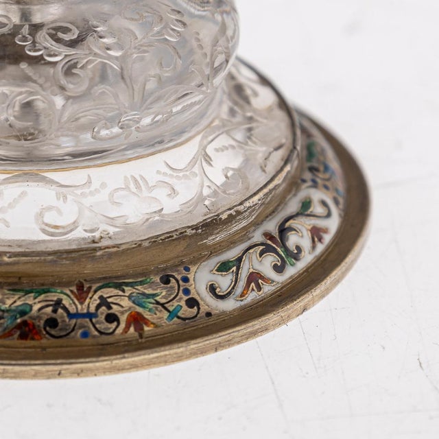 Late 19th Century Antique 19th Century Austrian Silver, Enamel & Rock Crystal Ewer by Rudolf Linke, 1890s For Sale - Image 5 of 18