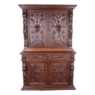 Richly Carved Neo-Renaissance Cabinet in Oak For Sale