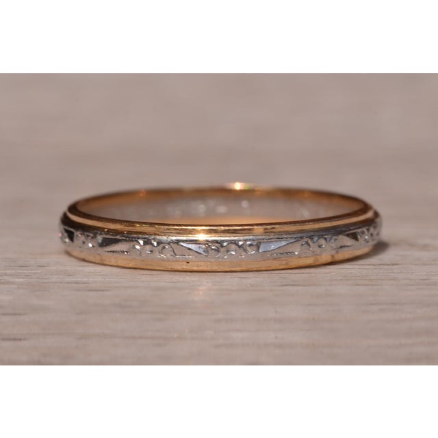 The Greenway Road: Antique Palladium and Yellow Gold Band For Sale - Image 4 of 7
