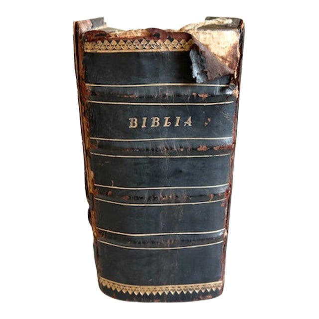 18th Century Swedish Bible, Leather and Gilt, Brass. Published 1794. For Sale