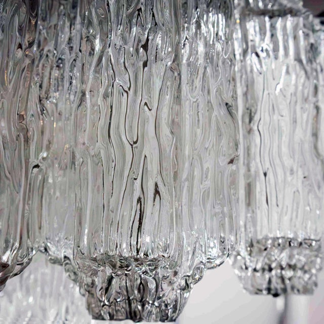 Large Vintage Ceiling Light with 32 Textured Glass Elements by J. T. Kalmar for Stölzle, 1970s For Sale - Image 10 of 11