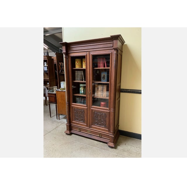 Brown Antique Gründerzeit Display Bookcase, 1880 For Sale - Image 8 of 10
