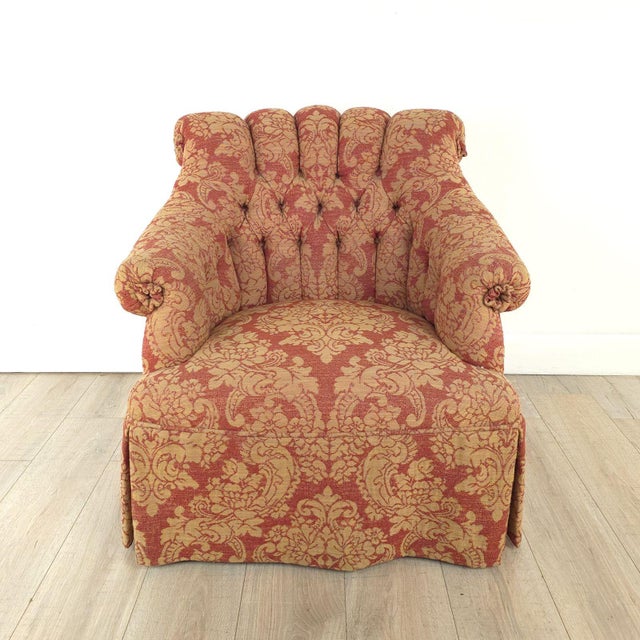 1980s Pair of Vintage Michael Taylor Tufted Armchairs, Circa 1980 For Sale - Image 5 of 7