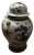 Large Blue & White Porcelain Dragon Temple Jar With Foo Dog Lid For Sale