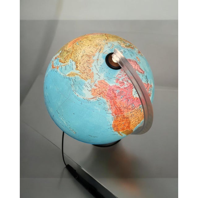 Vintage Illuminated Globe by Tecnodidattica, Italy For Sale - Image 3 of 7