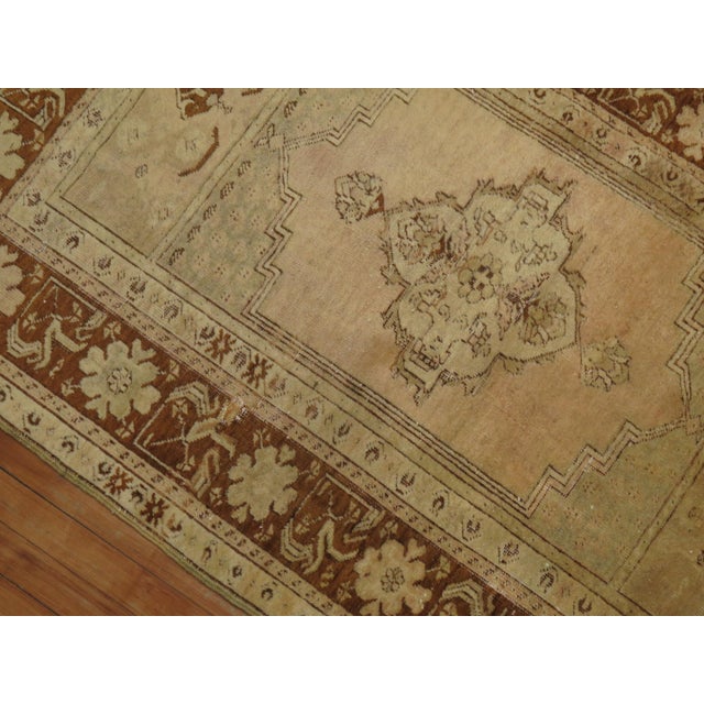 1940s Soft Pink Salmon Oushak Rug - 3'6" x 4'8" For Sale - Image 4 of 6