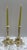 Farmhouse cottage style pair of iron candleholders with open pattern design on the base. Holds standard taper candles. Set...