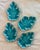 Set of 4 Turquoise Leaf Dishes Set of four vintage Japanese leaf dishes in a rich turquoise glaze. Perfect as appetizer...