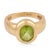 Contemporary Vintage 1.70 Carat Peridot 14k Yellow Gold Bezel Ring, Size 7.25 For Sale - Image 3 of 6