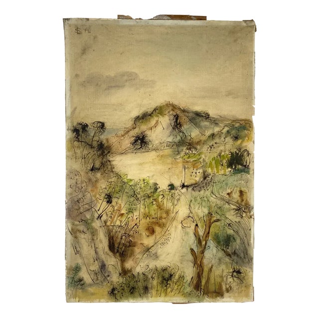 Siegmund Lympasik, Early Impressionist Landscape, 1942, Mixed Media on Paper For Sale